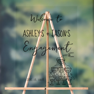 Engagement hand drawn Welcome Sign Acrylic Sign
