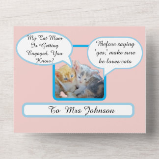 Engagement Invitation Funny Cats Quote & Photo