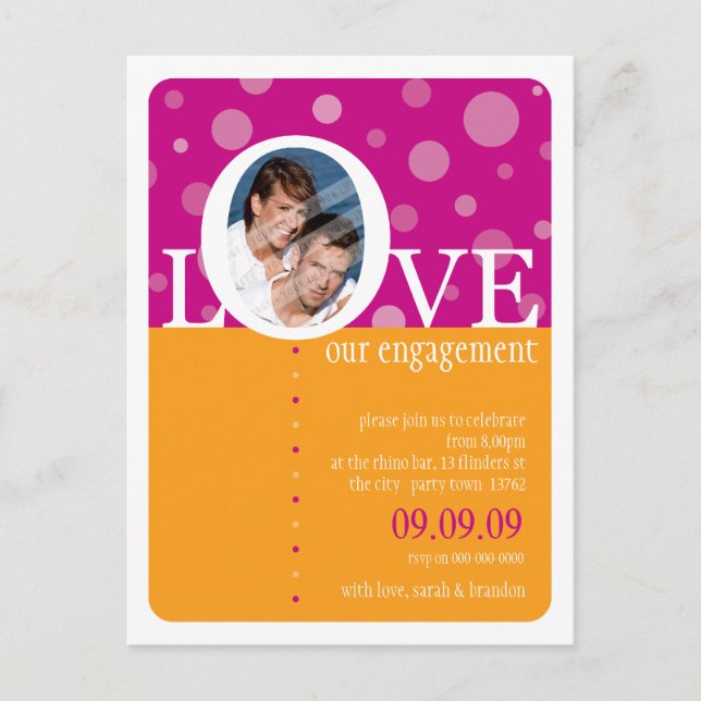 ENGAGEMENT INVITATION :: LOVEbubbles 3 (Front)