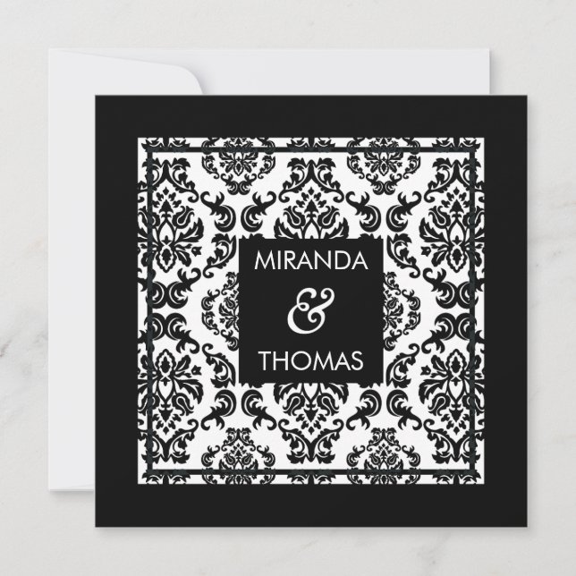 ENGAGEMENT INVITATIONS :: damask colours 10 (Front)