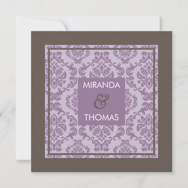 ENGAGEMENT INVITATIONS :: damask colours 7 (Front)