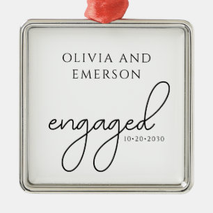 Engagement Keepsake Heart Metal Tree Decoration