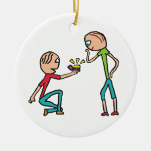 Engagement Marriage Proposal Ceramic Tree Decoration