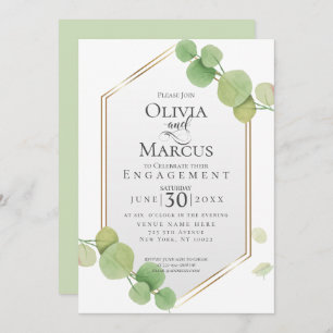 Engagement Modern Springtime Eucalyptus Invitation