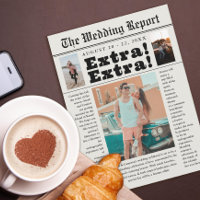 Engagement Newspaper Headline Photo Wedding