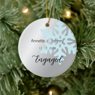 Engagement Ornament, Engaged Ornament, Bridal Ceramic Tree Decoration