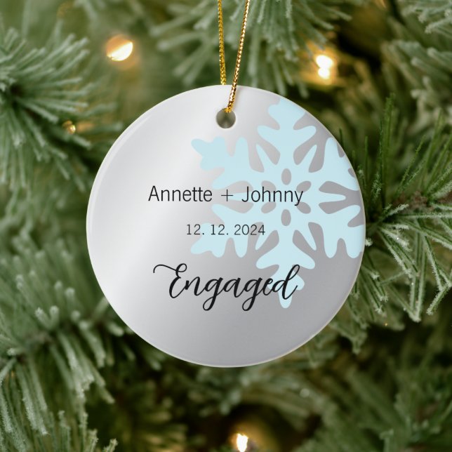 Engagement Ornament, Engaged Ornament, Bridal Ceramic Tree Decoration (Tree)