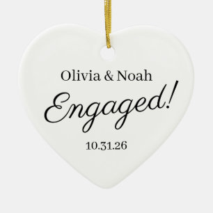 Engagement Ornament, Wedding Ornament, Engagement  Ceramic Tree Decoration