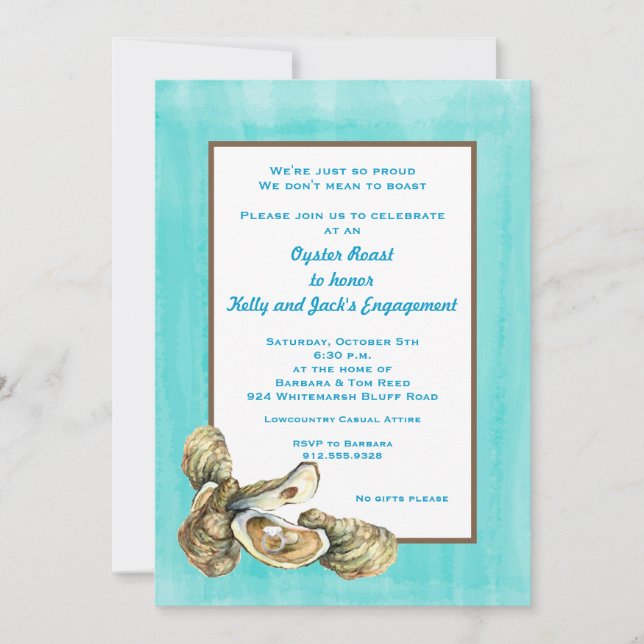 Engagement Oyster Roast Party Invitation (Front)