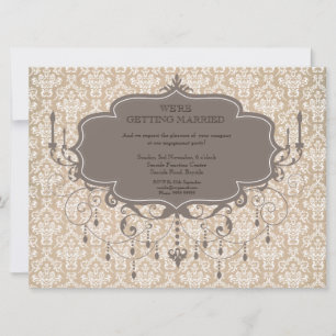 Engagement Party Antique Chandelier Photo Invite