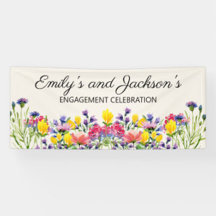 Engagement Party Celebration Wildflowers Name's Banner