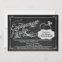 Engagement Party Chalkboard Chalk Co-ed Invitation