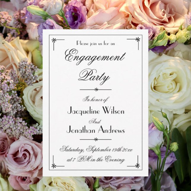 Engagement Party Chic Elegant Personalized Party Invitation (Perfect Engagement Party - Chic elegant personalized party invitation.)