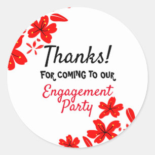 Engagement party classic round sticker