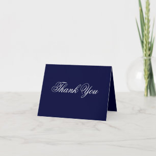 Engagement Party Classic Script Chic Navy Blue Thank You Card