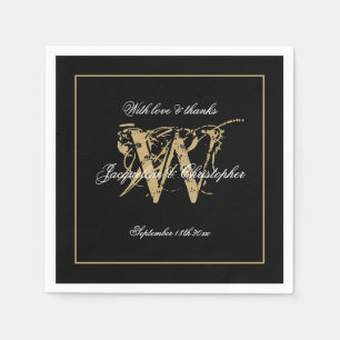 Engagement Party Classy Monogram Elegant Paper Napkin