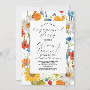 Engagement Party Couples Shower Summer Florals Invitation