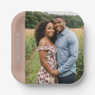 engagement party custom photo Paper Plate