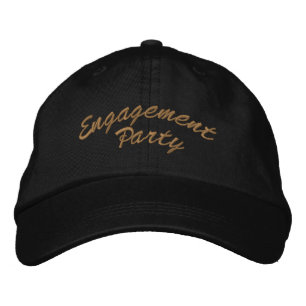 Engagement Party Custom Taupe Text Colour Red Hat