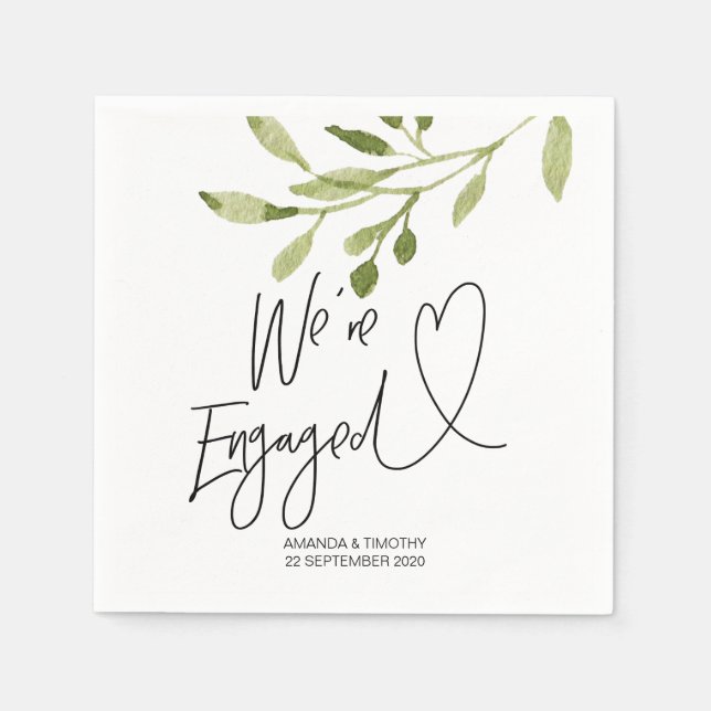 Engagement Party Decor Elegant Eucalyptus Napkin (Front)