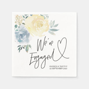 Engagement Party Decor Summer Blue Floral Napkin