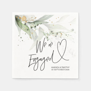 Engagement Party Decorations Modern Eucalyptus Napkin
