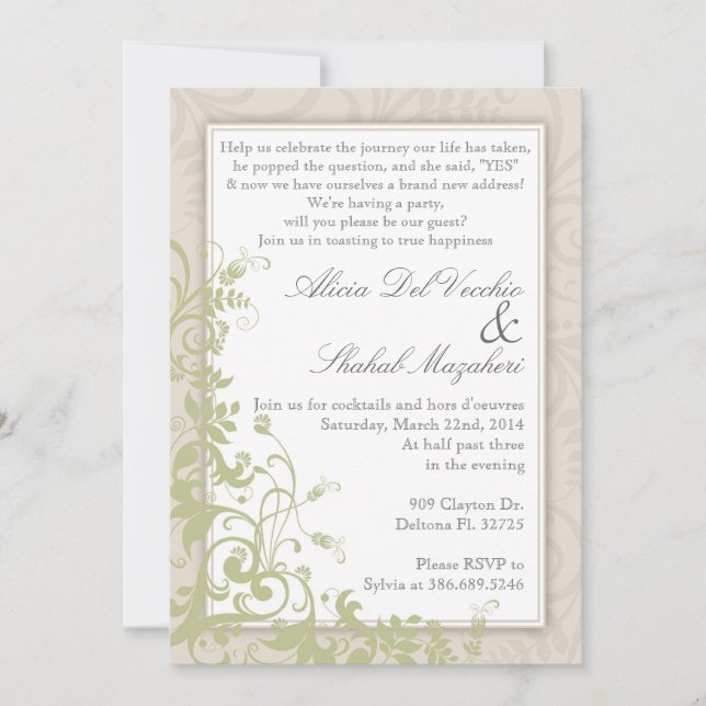 Engagement Party Elegant Vintage Wedding Invite (Front)