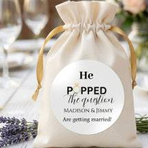 Engagement party favour, he popped the question
