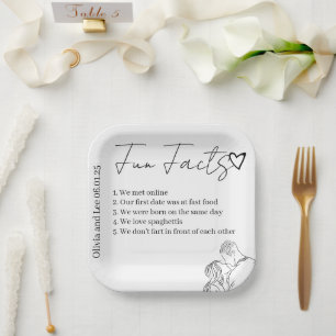 Engagement Party Fun facts Name Wedding  Paper Plate