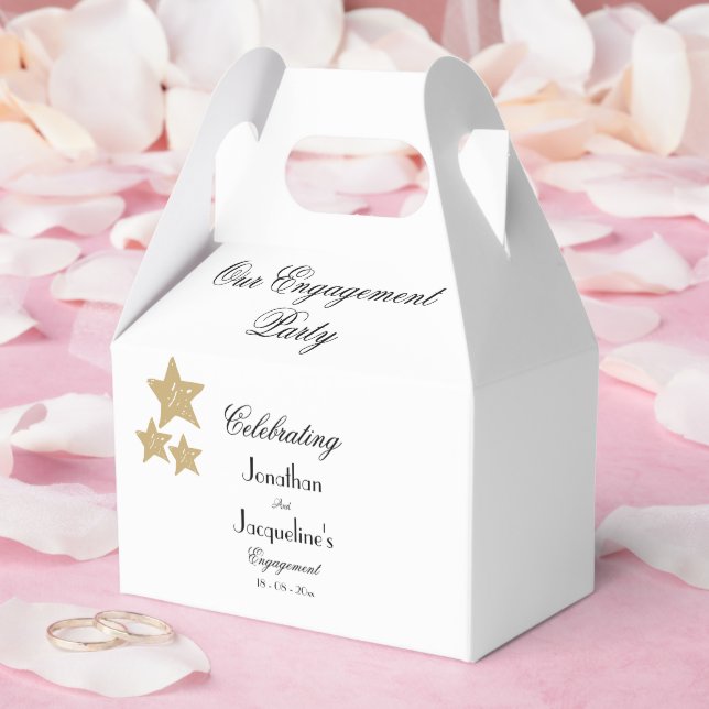 Engagement Party Gift Thank You Favour Chic Script Box (Wedding)