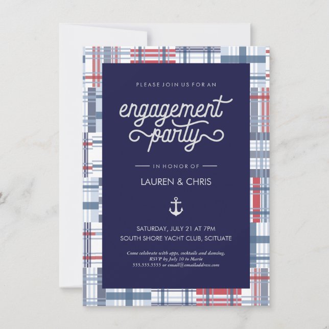 Engagement Party Invitation - Nautical, Summer (Front)