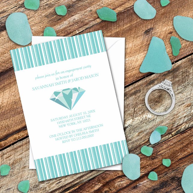 Engagement Party Invitations (Teal) (Creator Uploaded)