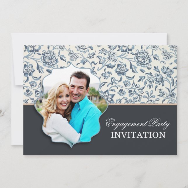 engagement party invitations with photo (Front)