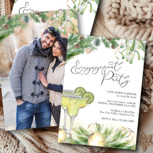 Engagement Party Margaritas and Mistletoe Photo Invitation