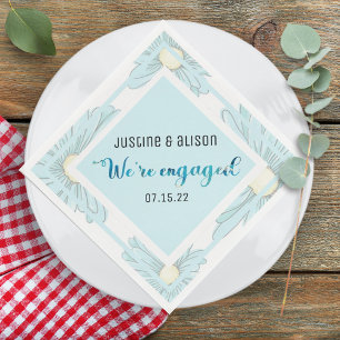 Engagement Party Personalised Custom Floral Napkin