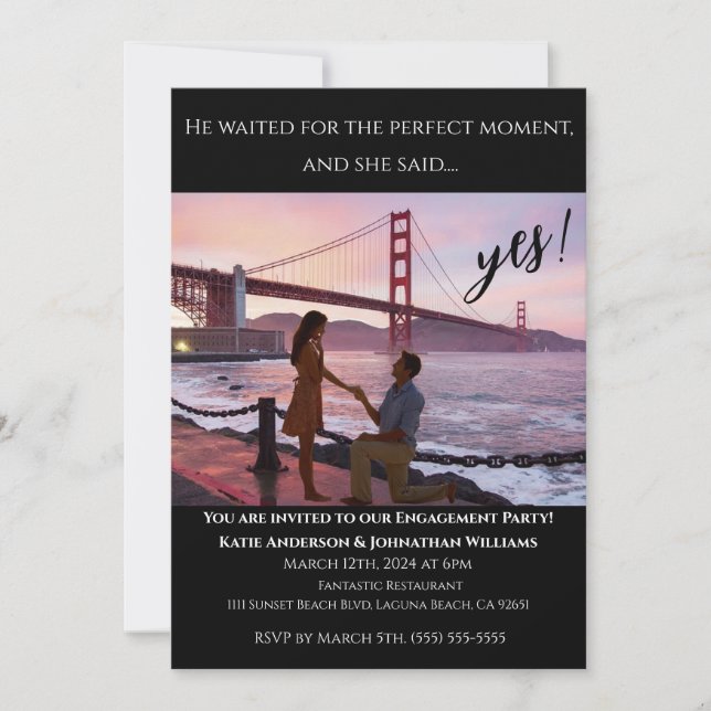 Engagement Party-Photo-San Francisco Backdrop- Invitation (Front)