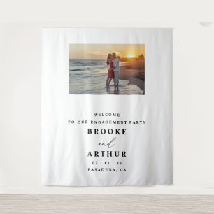 Engagement Party Photobooth Backdrop With Photo Tapestry