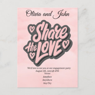 Engagement Party - Share the Love. Editable  Postcard