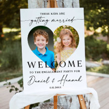 Engagement party sign with photo, Engagement welco