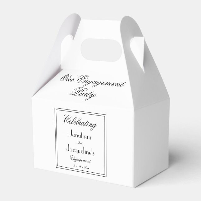 Engagement Party Thank You Favour Script Chic  Box (Front Side)