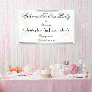 Engagement Party Vintage Chic Custom Names Welcome Banner