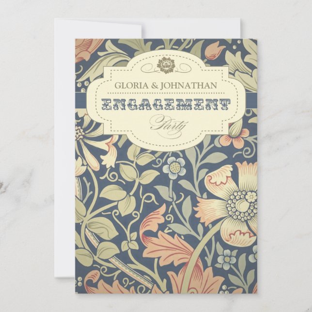 engagement party vintage typography invitations (Front)