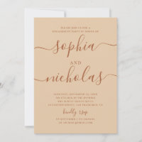 Engagement Party | Warm Peach Sand Script Wedding