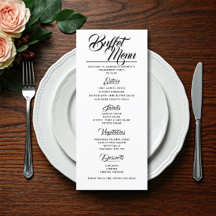Engagement Party Wedding Buffet Menu Card
