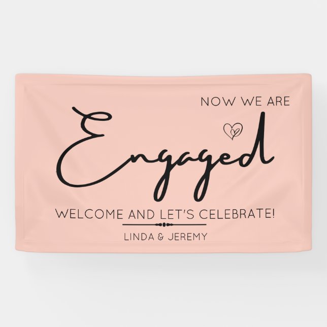 Engagement party welcome banner rose (Horizontal)