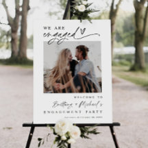 Engagement party welcome sign template We are enga