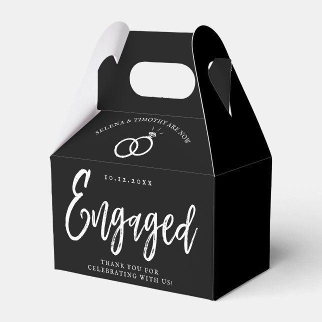 Engagement Party | White Script Lettering Favour Box (Front Side)