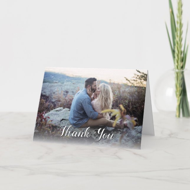 Engagement Photo Bridal Shower Thank You Card (Front)