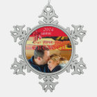 Engagement Photo Red Bow Ornament