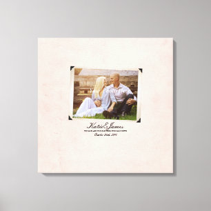 Engagement Photo Rustic Vintage Wedding Canvas Print